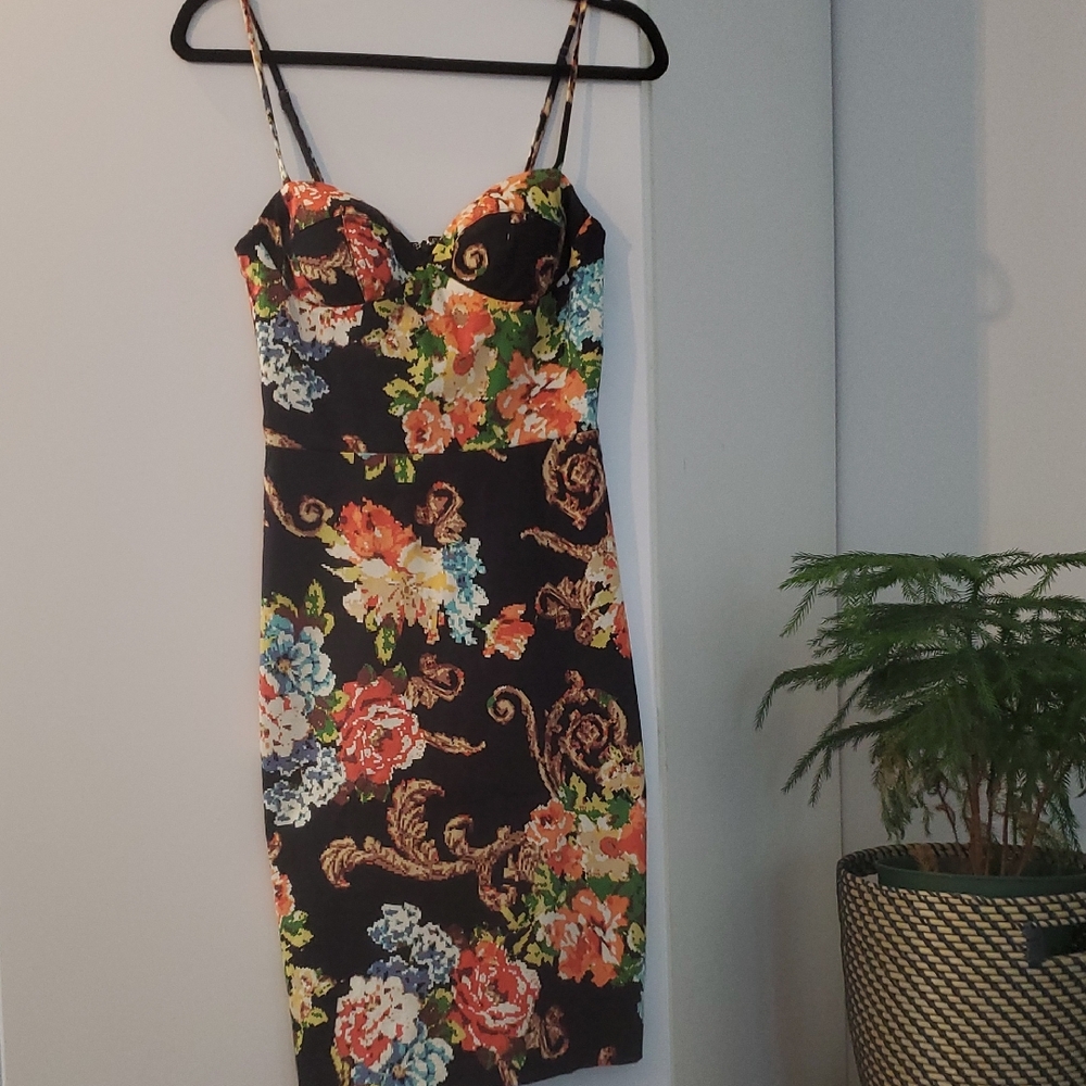 Floral Black Dress